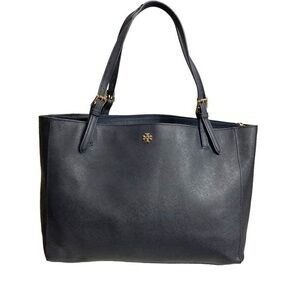 Tory Burch blue saffiano leather tote bag